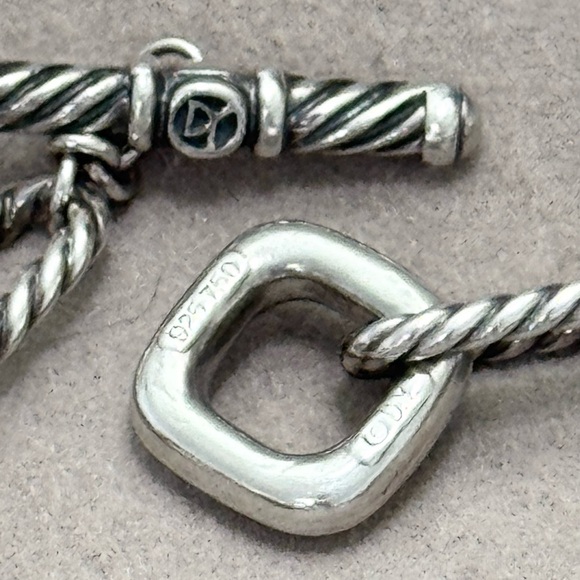 David Yurman .925 18K Gold Tahitian Pearl Figaro Chain Bracelet - Picture 6 of 12